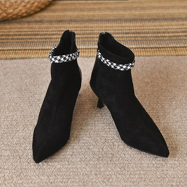 Elegant Pointed Toe Suede Heels