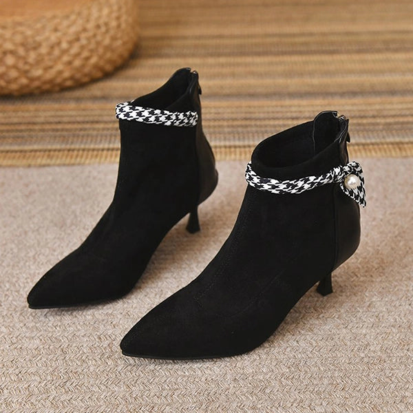 Elegant Pointed Toe Suede Heels