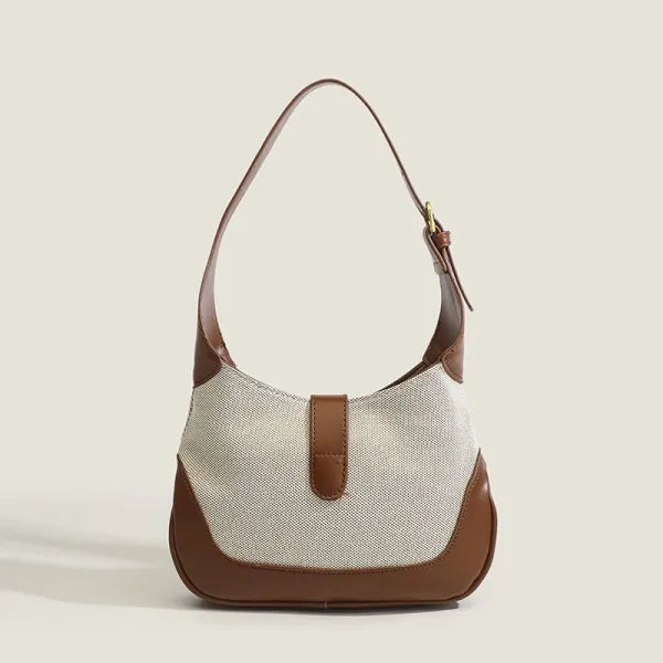 Chic Leather Canvas Shoulder Bag
