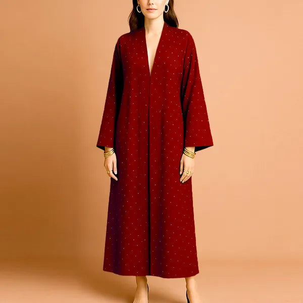 Polka Dot Pattern Open Style Long Kimono Cardigan