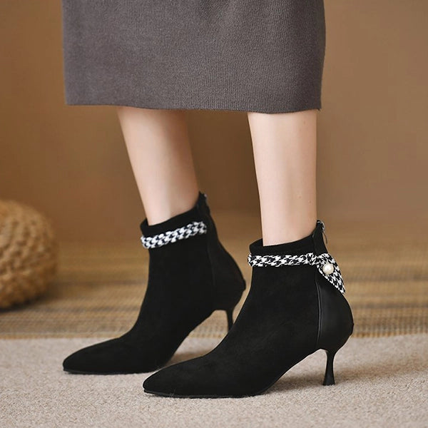 Elegant Pointed Toe Suede Heels
