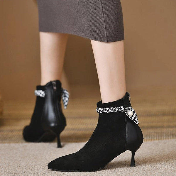 Elegant Pointed Toe Suede Heels