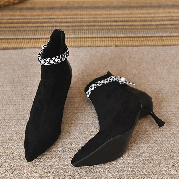 Elegant Pointed Toe Suede Heels