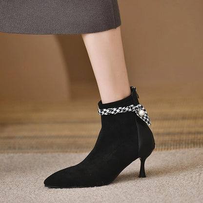 Elegant Pointed Toe Suede Heels