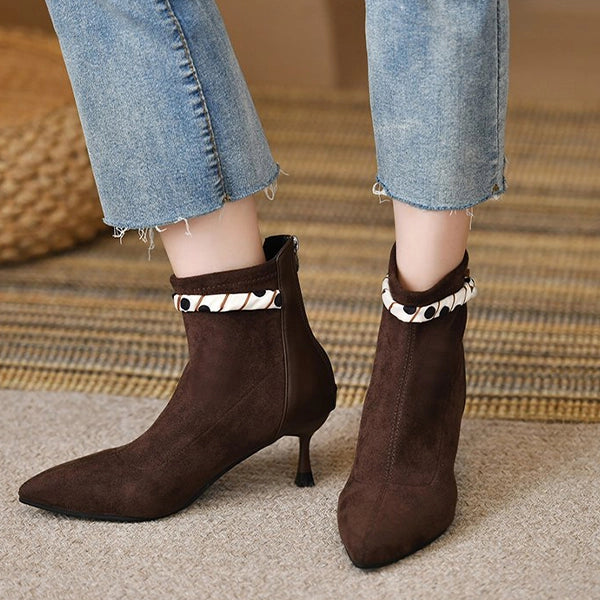 Elegant Pointed Toe Suede Heels