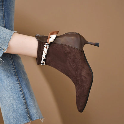 Elegant Pointed Toe Suede Heels