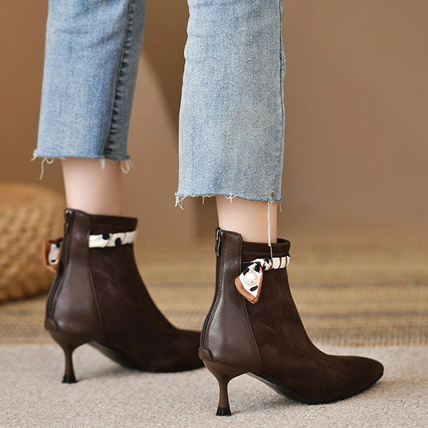 Elegant Pointed Toe Suede Heels
