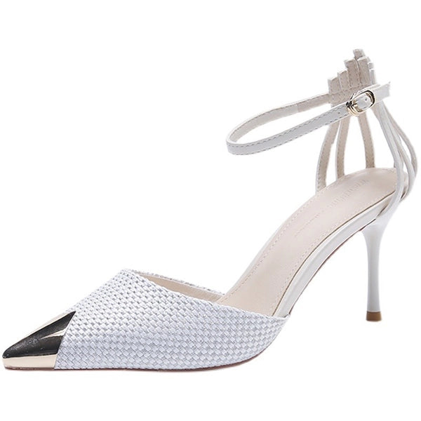 Braided Strap Pointed Stilettos