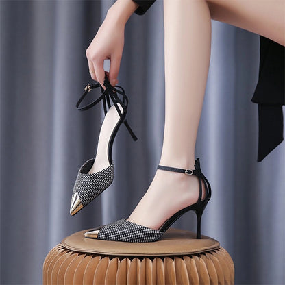 Braided Strap Pointed Stilettos