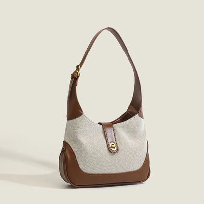 Chic Leather Canvas Shoulder Bag