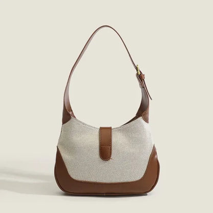 Chic Leather Canvas Shoulder Bag