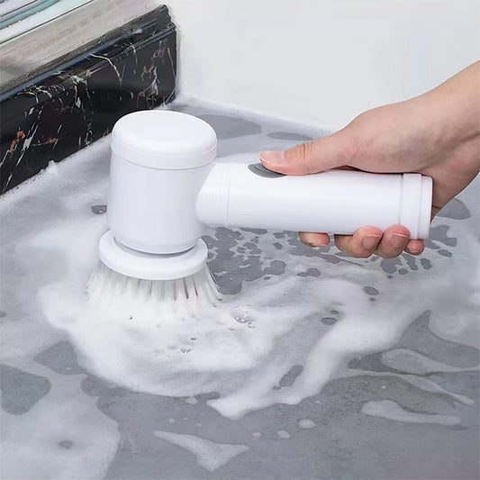 5-in-1 Electric Rotating Scrubber with Replaceable Brush Heads