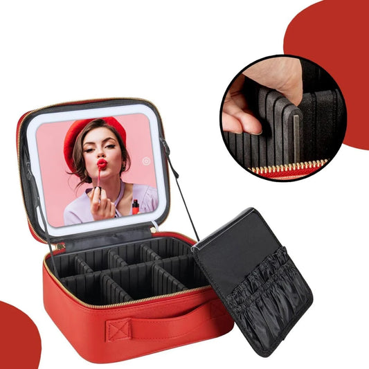 Travel Makeup Bag With Led Mirror
