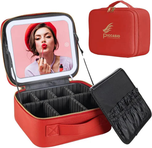Travel Makeup Bag With Led Mirror