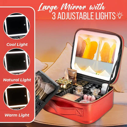 Travel Makeup Bag With Led Mirror