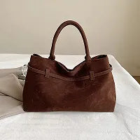 Elegant Brown Suede Handbag