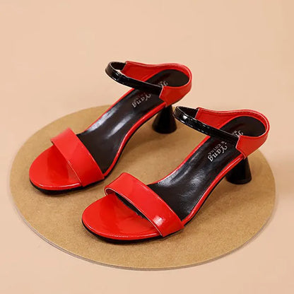 Open-Toe Strap Closure Outdoor Party Wear Women Heeled Sandals