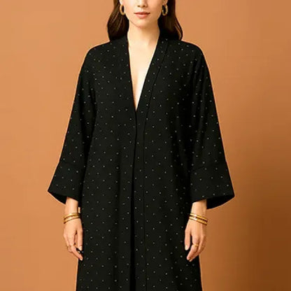 Polka Dot Pattern Open Style Long Kimono Cardigan