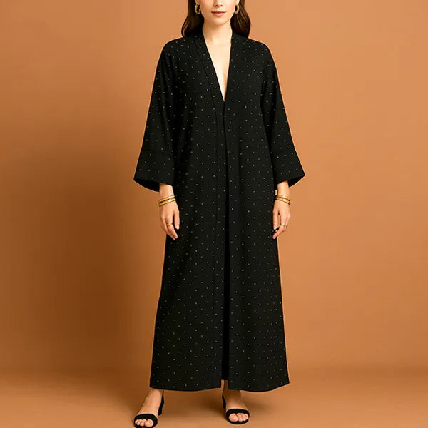 Polka Dot Pattern Open Style Long Kimono Cardigan