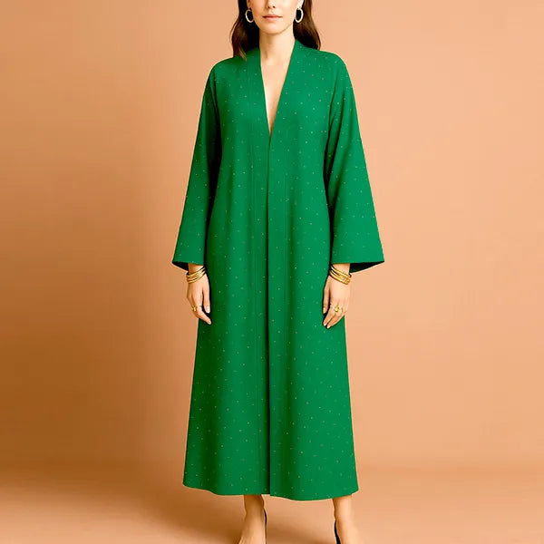 Polka Dot Pattern Open Style Long Kimono Cardigan
