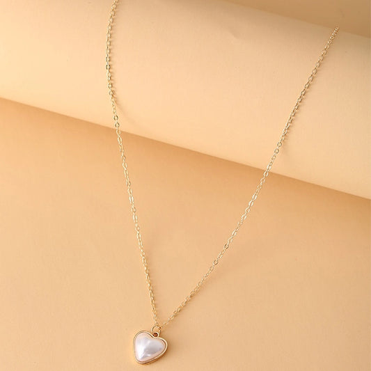 Gold Plated Rhinestone Heart Pendant Necklace for Women