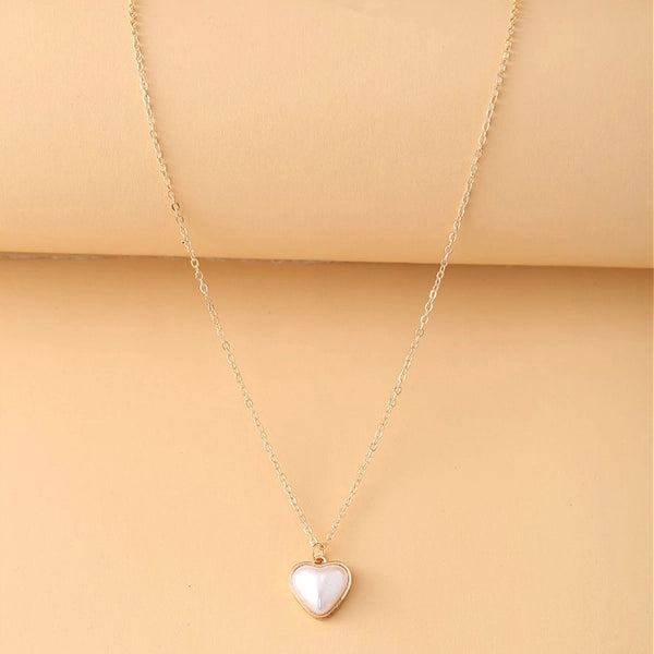 Gold Plated Rhinestone Heart Pendant Necklace for Women