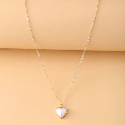Gold Plated Rhinestone Heart Pendant Necklace for Women