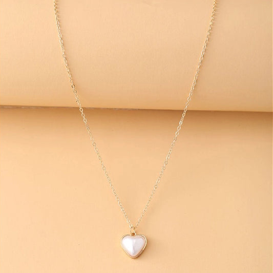 Gold Plated Rhinestone Heart Pendant Necklace for Women