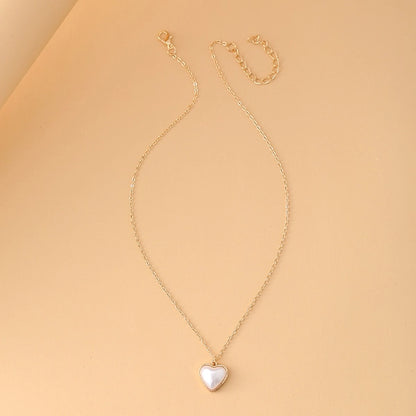 Gold Plated Rhinestone Heart Pendant Necklace for Women
