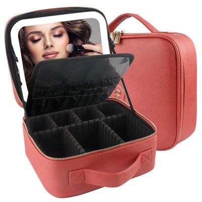 Travel Makeup Bag With Led Mirror