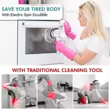 5-in-1 Electric Rotating Scrubber with Replaceable Brush Heads